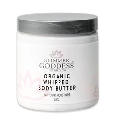 GLIMMER GODDESS Organic Whipped Body Butter- Lavender Lemon Vegan 24 Hr Hydration Less Stretch Marks All Skin Types Child-Safe Organic 8 oz