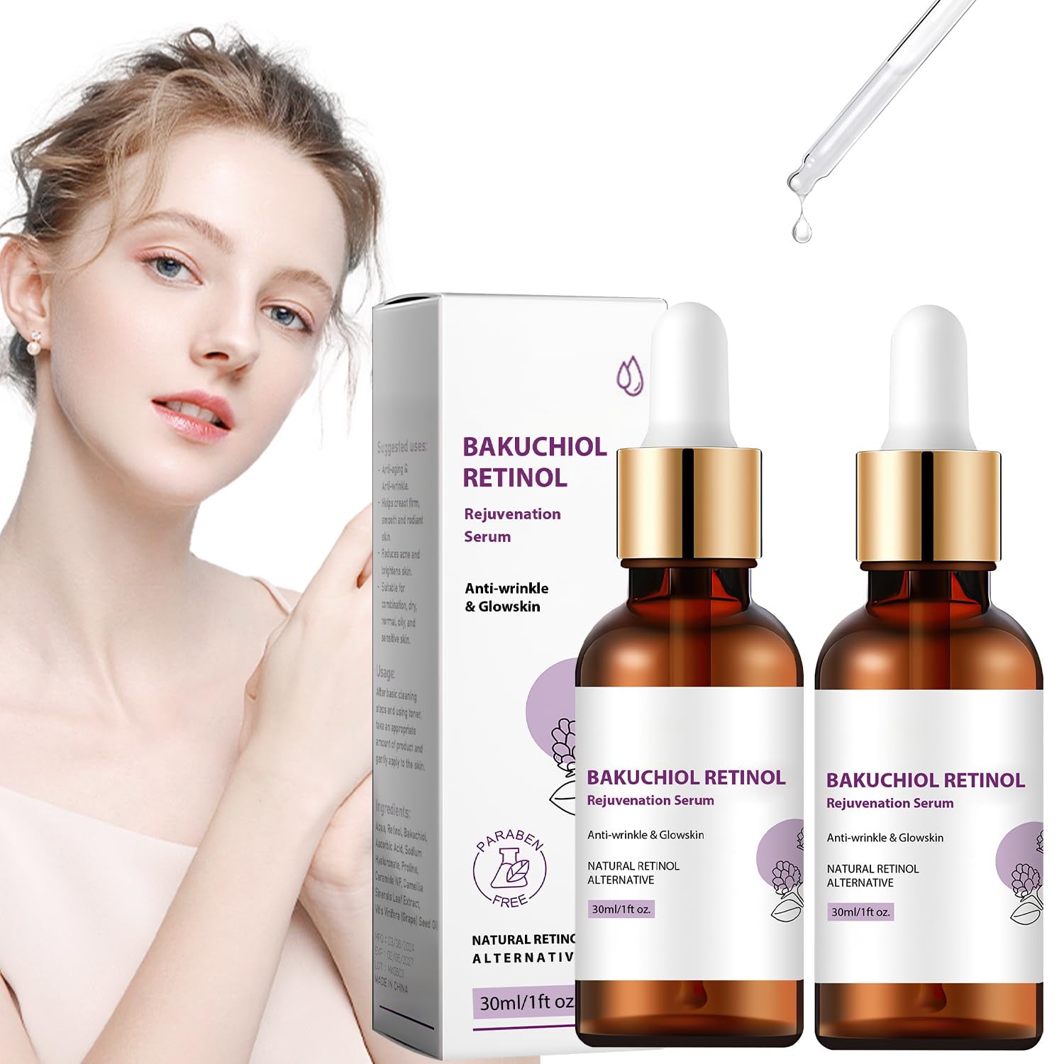 Venature Bakuchiol Retinol Rejuvenation Serum, 2 PCS 