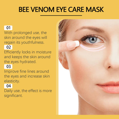 Bee Venom Eye Mask Collagen anti Dark Circle Eye Bag Remover Firming Skin Care Hyaluronic Acid Moisturizing Eye Patches