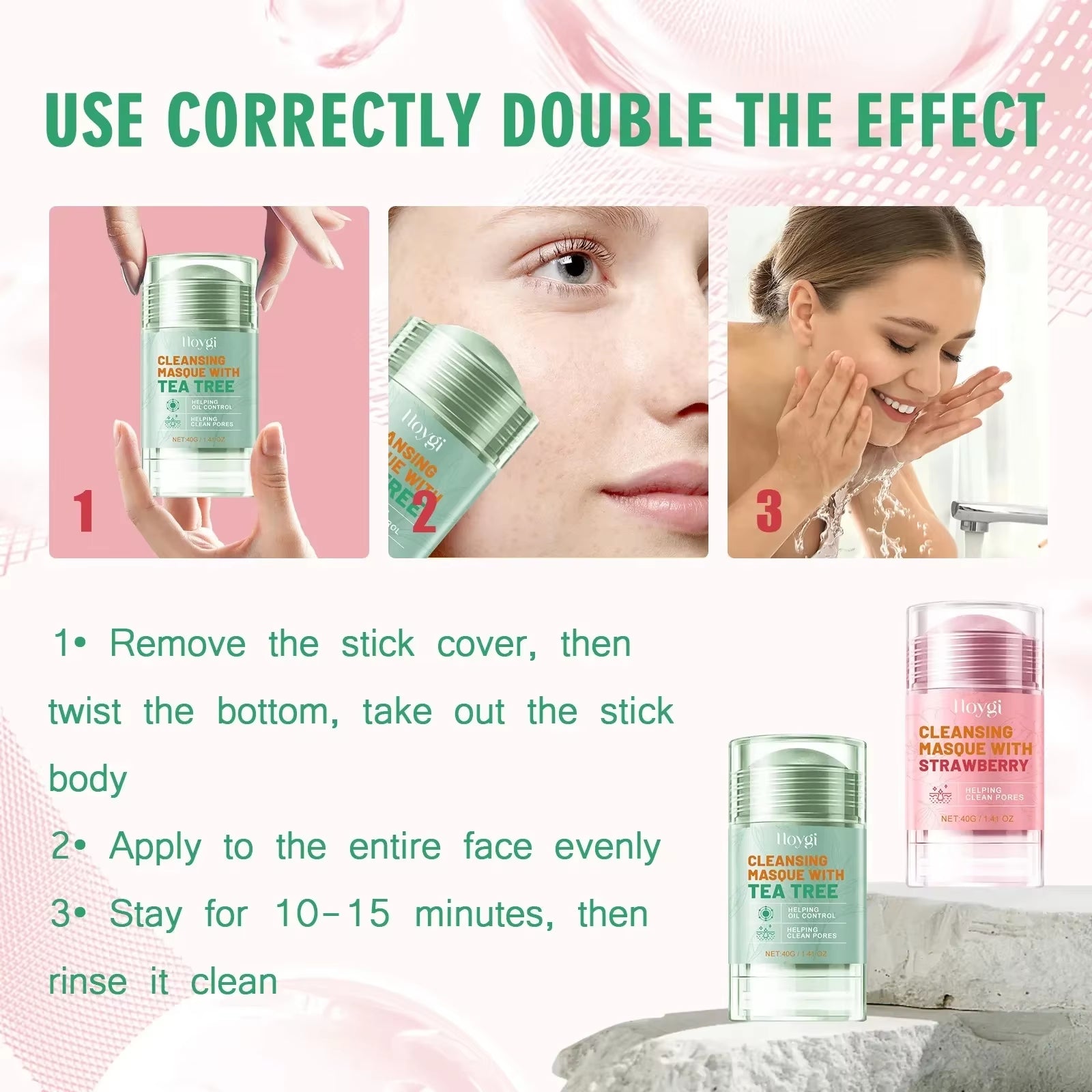 Acne Treatment Mud Mask Stick Deep Cleansing Pores Shrink Remove Blackheads Oil Control Moisturizing anti Pimple Solid Clay Mask