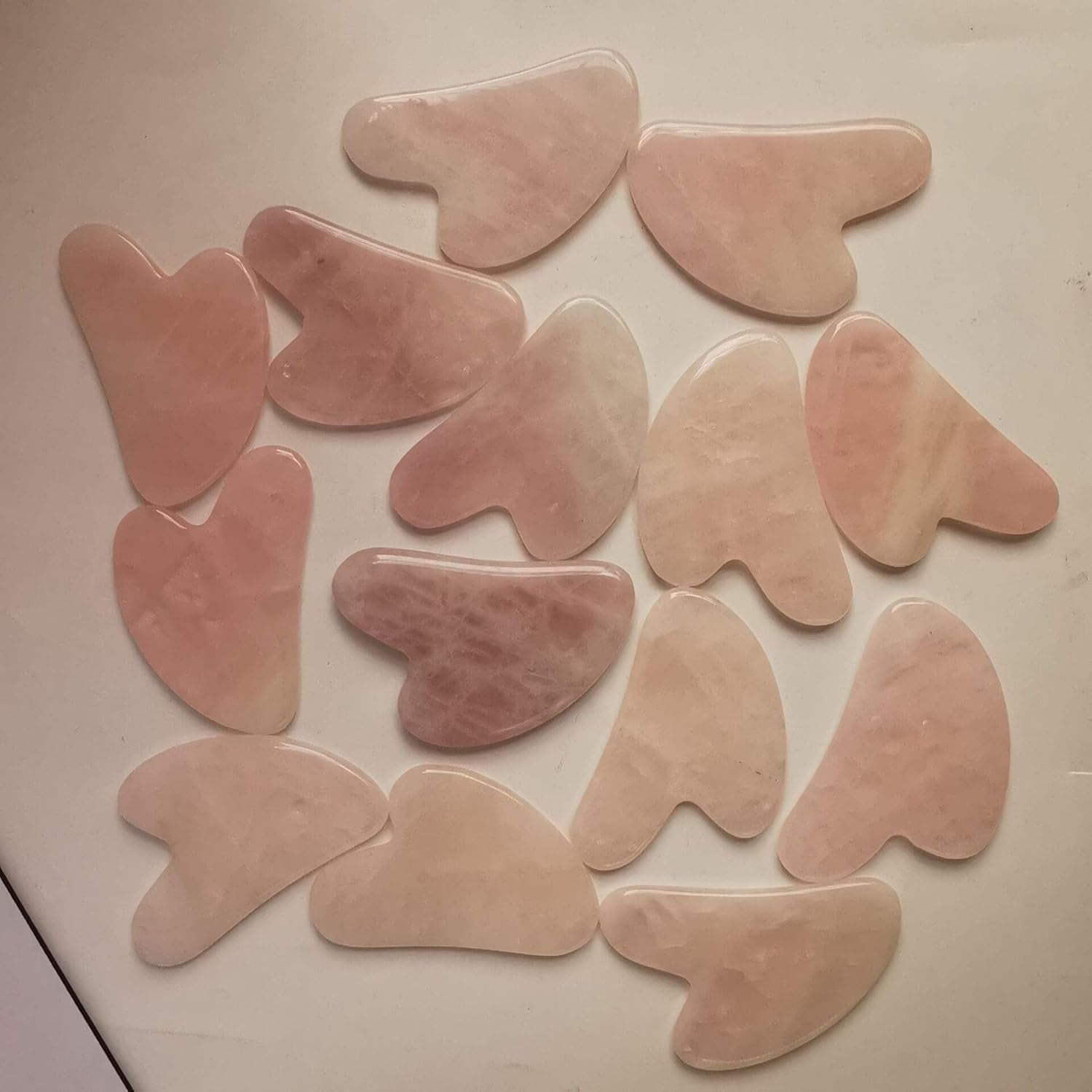 Gua Sha Crystal Jade Stone Board for Skincare, Scraping Face Back Massage Relax Therapy Trigger Point Treatment (Rose Quartz)