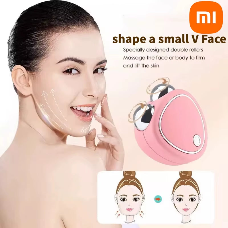 Xiaomi Electric Facial Lifting Roller Massager with Gel Face Microcurrent Skin Tightening Rejuvenation Face Massage Beauty Care