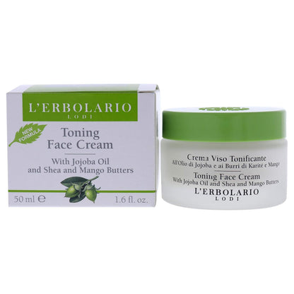 Toning Face Cream - Contains Jojoba Oil, Shea and Mango Butters - Moisturizing and Nourishing Treatment - Light Texture Can Be Applied Day or Night - Tones and Softens Skin - 1.6 Oz