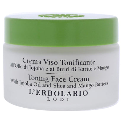 Toning Face Cream - Contains Jojoba Oil, Shea and Mango Butters - Moisturizing and Nourishing Treatment - Light Texture Can Be Applied Day or Night - Tones and Softens Skin - 1.6 Oz