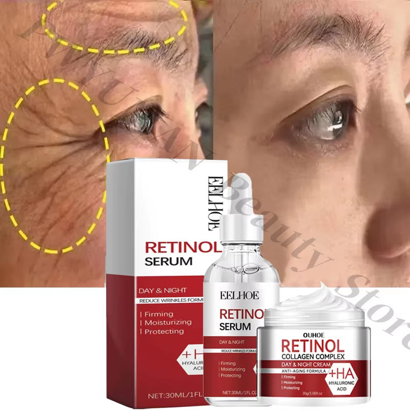 Original Remove Wrinkle Face Set Firming Lifting Anti-Aging Serum Fade Fine Lines Eye Stick Improve Puffiness Korean Skin Care