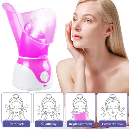 Facial Steamer Ionic Hot Mist Facial Heating Sprayer Pore Cleaner Skin Moisturizing SPA Humidifier Atomizer Home Skin Care Tool