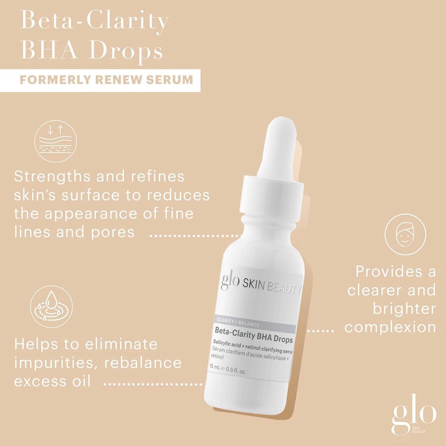 Beta-Clarity BHA Drops, Travel Size - Salicylic Acid + Retinol Clarifying Serum, Helps Refine & Rebalance for a Clearer, Brighter Complexion