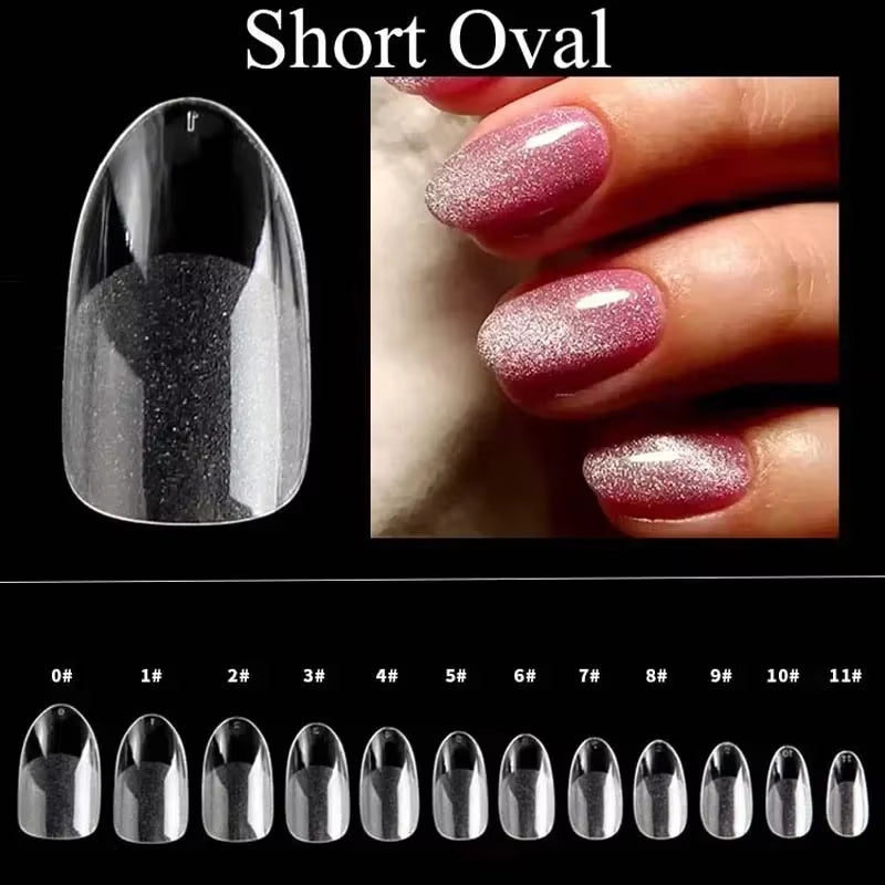 Soft Gel False Nails Capsule Square Oval Almond Nails Tips for Extension Finger Tips DIY Art Press on Nail Manicure Tool