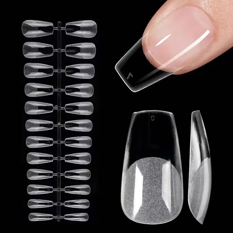 Soft Gel False Nails Capsule Square Oval Almond Nails Tips for Extension Finger Tips DIY Art Press on Nail Manicure Tool