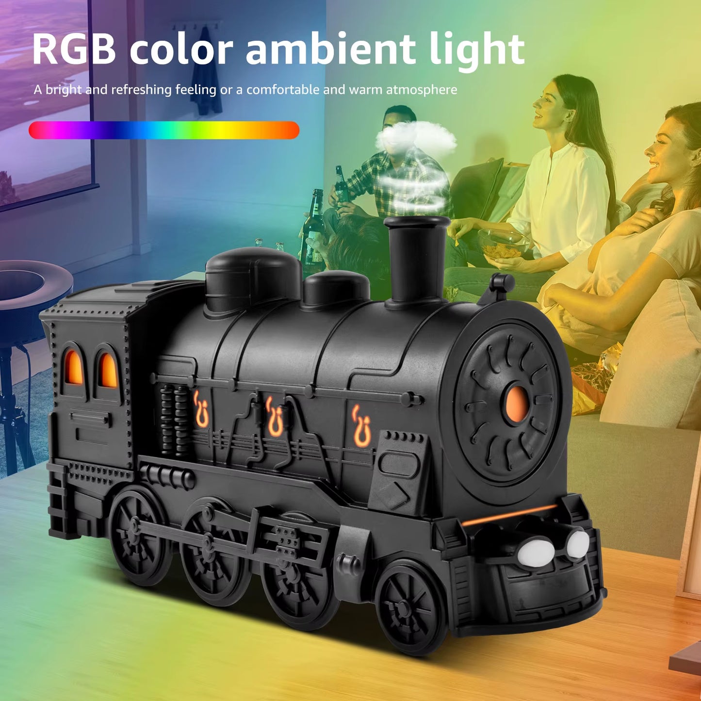 Steam Train Essential Oil Diffuser 300Ml Train Humidifier Diffuser Ultra Quiet Train Humidifier Auto off Aroma Diffuser for Home