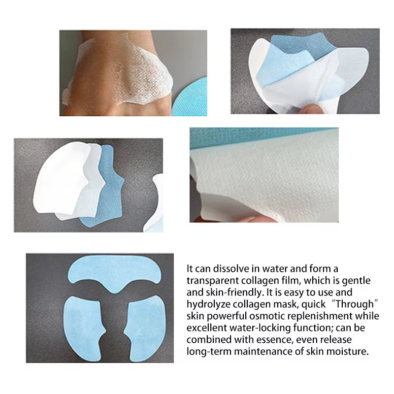 5/10Sets Hydrolyzed Collagen Protein Film Gel Facial Mask Paper anti Wrinkle Moisturizing Soluble Face Filler Firming Skin Care