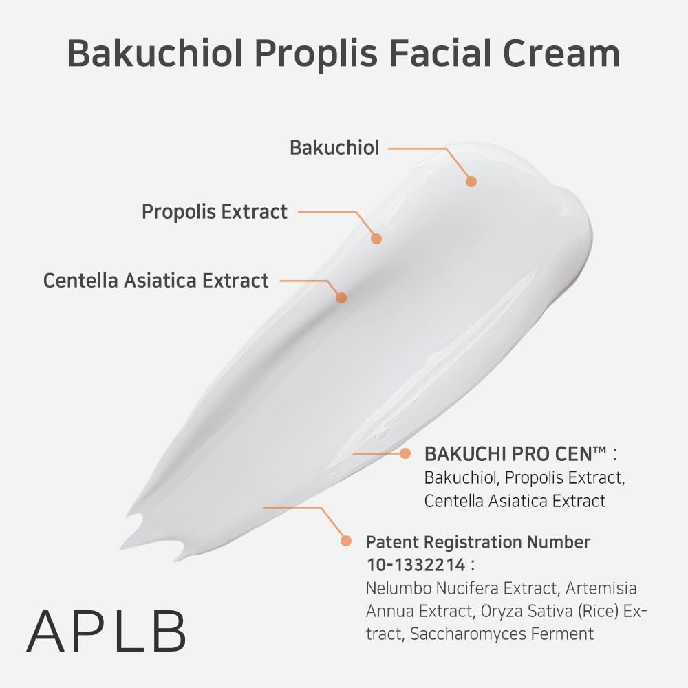 Bakuchiol Propolis Facial Cream | BAKUCHI PRO CEN™ 24.2% 1.86 Fl.Oz/Korean Skincare, Wrinkle Care, Deep Hydration, Revitalize for Gentle and Improve Skin Texture