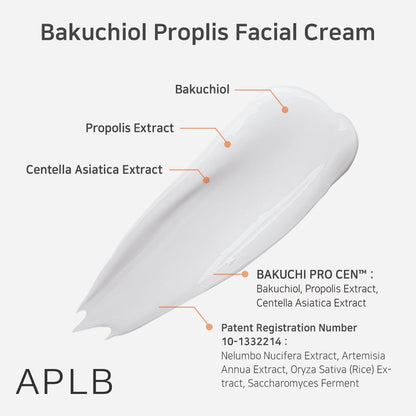 Bakuchiol Propolis Facial Cream | BAKUCHI PRO CEN™ 24.2% 1.86 Fl.Oz/Korean Skincare, Wrinkle Care, Deep Hydration, Revitalize for Gentle and Improve Skin Texture