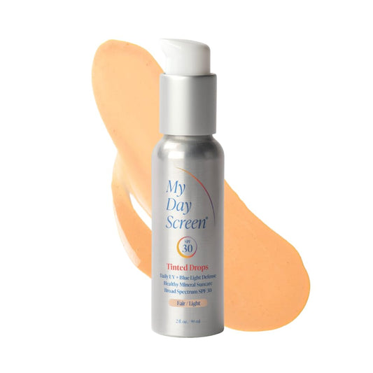 Tinted Drops - SPF 30 F/L Facial Mineral Moisturizer Sunscreen. Broad Spectrum, Vegan, Natural, and Sustainable. 2 Oz