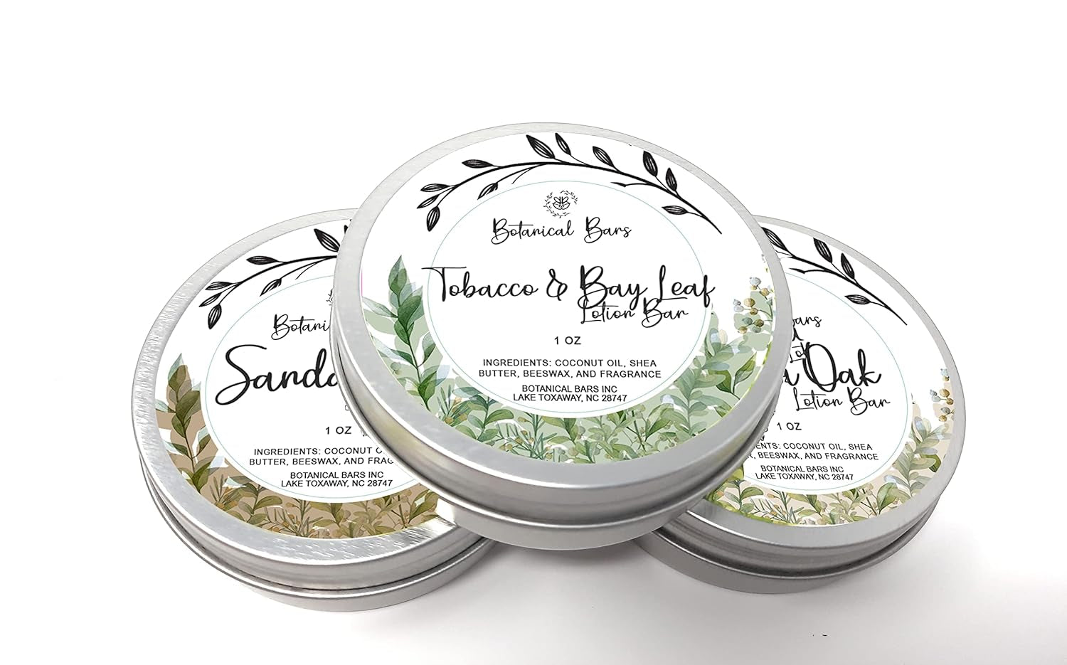 Men'S Lotion Bar Set - 3 Lotion Bars 1Oz Each - Sandalwood Lotion, Vanilla Oak Lotion, and Tobacco and Bay Leaf Lotion