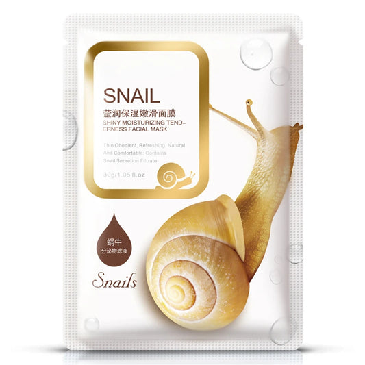 Bioaqua Sheet Mask Snail Essence Facial Mask Skin Care Face Mask Remove Blackheads Hydrating Moisturizing Korean Skin Care