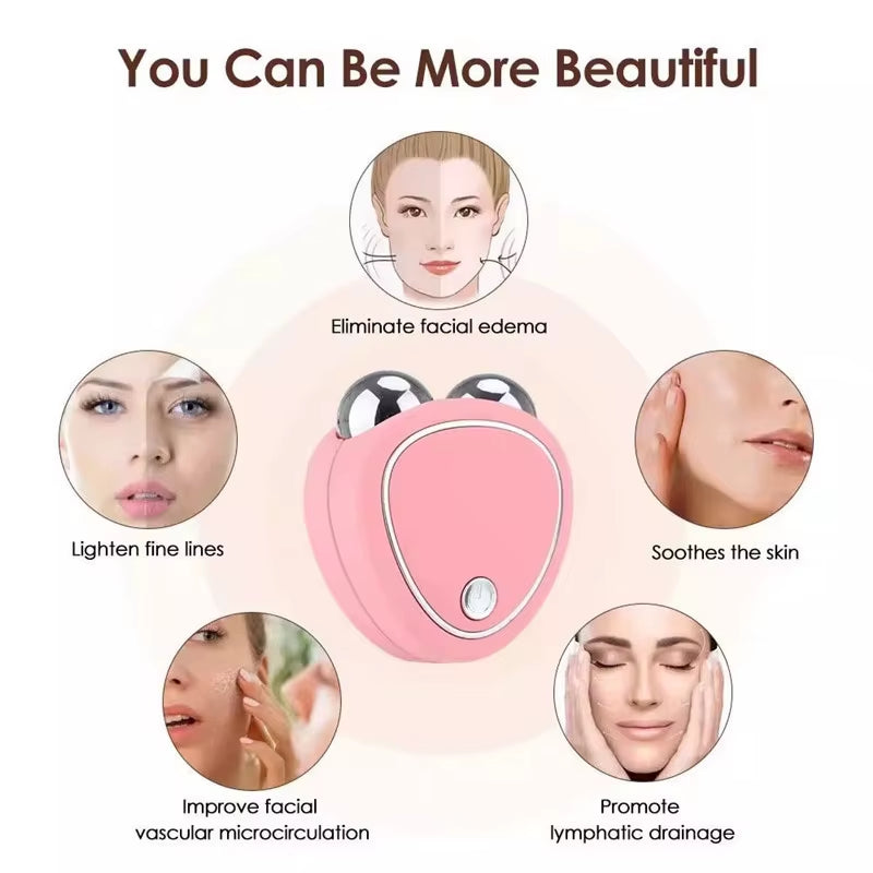 Xiaomi Electric Facial Lifting Roller Massager with Gel Face Microcurrent Skin Tightening Rejuvenation Face Massage Beauty Care